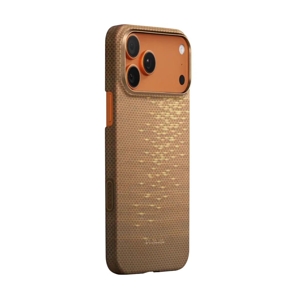 Ốp Lưng PITAKA Ultra Slim (PitaTap™) Cho iPhone 17 Pro - Glints of Gold (Edge)