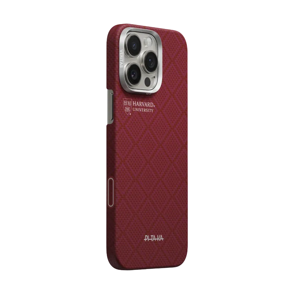 Ốp Lưng PITAKA Ultra Slim (PitaTap™) Cho iPhone 16 ProMax - Harvard Crimson (Edge)