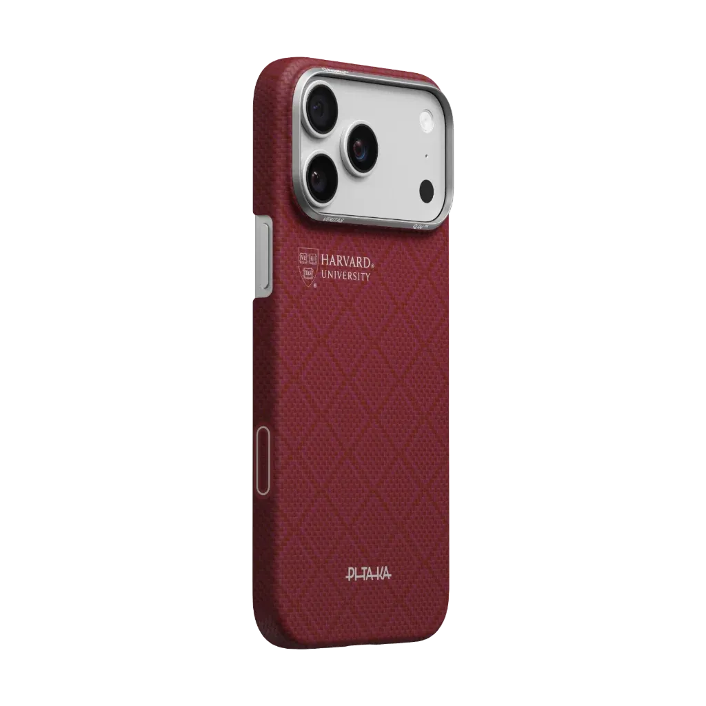 Ốp Lưng PITAKA Ultra Slim (PitaTap™) Cho iPhone 17 ProMax - Harvard Crimson (Edge)